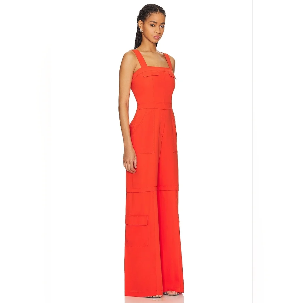 NEW Amanda Uprichard x REVOLVE Frida Sleeveless Jumpsuit in Mandarin Size Small - Picture 4 of 8